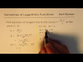 Find equation of the tangent to lnx/x at x = 1 and x = e