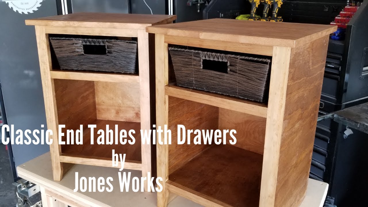 Classic End Tables With Wicker Basket Drawers 16 Youtube