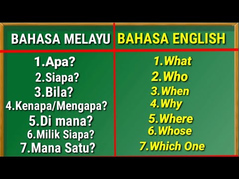 Belajar | Who,When,whose,Where,Why Dalam Bahasa Melayu | Bahasa Melayu to Bahasa English