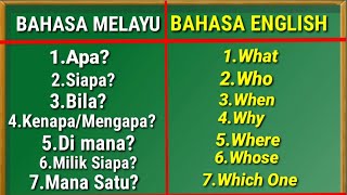 Belajar | Who,When,whose,Where,Why Dalam Bahasa Melayu | Bahasa Melayu to Bahasa English