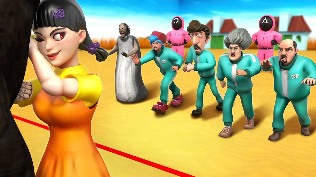 Scary Teacher 3D vs Squid Game | ¡Quieto o pierdes! Luz Verde Luz Roja Desafío: Nivel Máximo