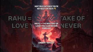 🕳 RAHU = THE MISTAKE OF LOVE YOU CAN NEVER FORGIVE
