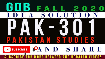 PAK301 GDB Solution || Correct Solution || New 2021 || Semester fall 2020 || VU GDB PAK301