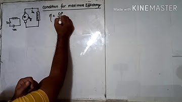 CONDITION FOR MAX POWER AND MAX EFFICIENCY OF DC GENERATOR BY Sh RAVI NATH GPC SIROHI