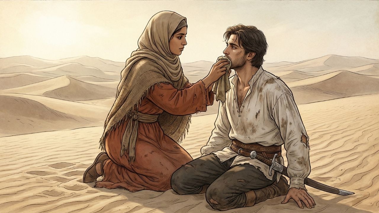 وجدته يصارع الموت في الصحراء.. قصة الحب والوفاء بين مالك و سلمى  ومكائد الأقارب - قصص قبل النوم 🌙✨