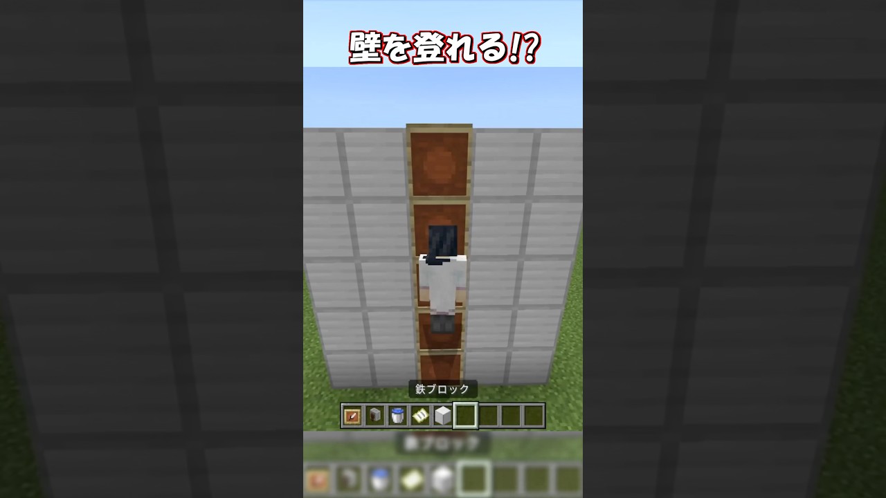 【マイクラ】登れる壁の作り方！　#shorts
