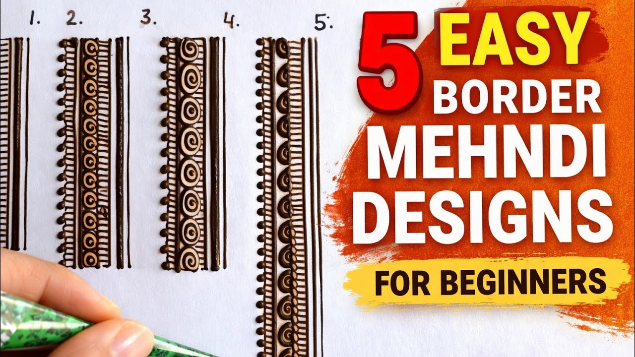5 Easy Border Mehndi Designs for Beginners |Simple & Stylish Henna Border Ideas @TheHennaCanvas-c1c 