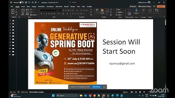Workshop on Generative AI - Spring Boot @ 9:30 AM (IST) by Real Time Expert on 20th July 2025