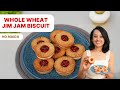 Whole Wheat Jim Jam Biscuits | Homemade Jim Jam Biscuits | No Eggs |No Maida | Cream Biscuits Recipe
