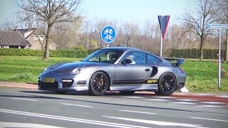 Cars leaving a Porsche meet