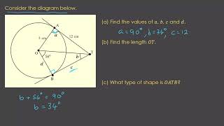 Year 10 A Geometry Circle Theorems Tangents from an External Point Example