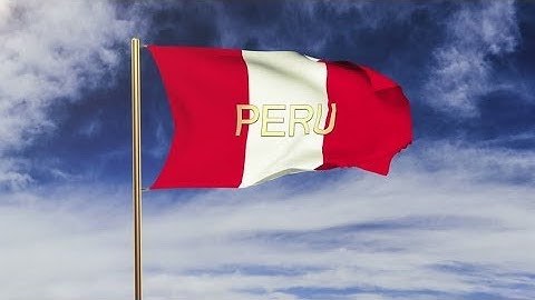 4K Peru flag with title waving in the wind. Looping sun rises style. Animation loop Stock video