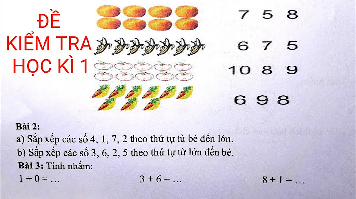 Bài tập kiểm tra toán học kì 1 lớp 1 năm 2024