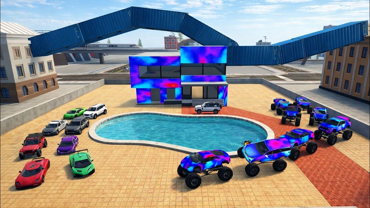 Monster car vs super car 🚨 Ghar se lekar bridge cross challenge India bike driving 3d 🚘😵