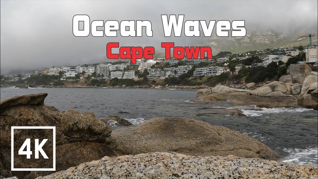 4K Relaxing Ocean Sounds, Camps Bay Cape Town. Ocean waves & beautiful views
