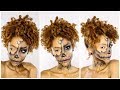 DIY Natural Hair Spooky Skeleton Look | Halloween Inspired