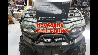 NovSight 2' Pod Lights unpackaging and mounting on Brute Force 750 ATV Awesome