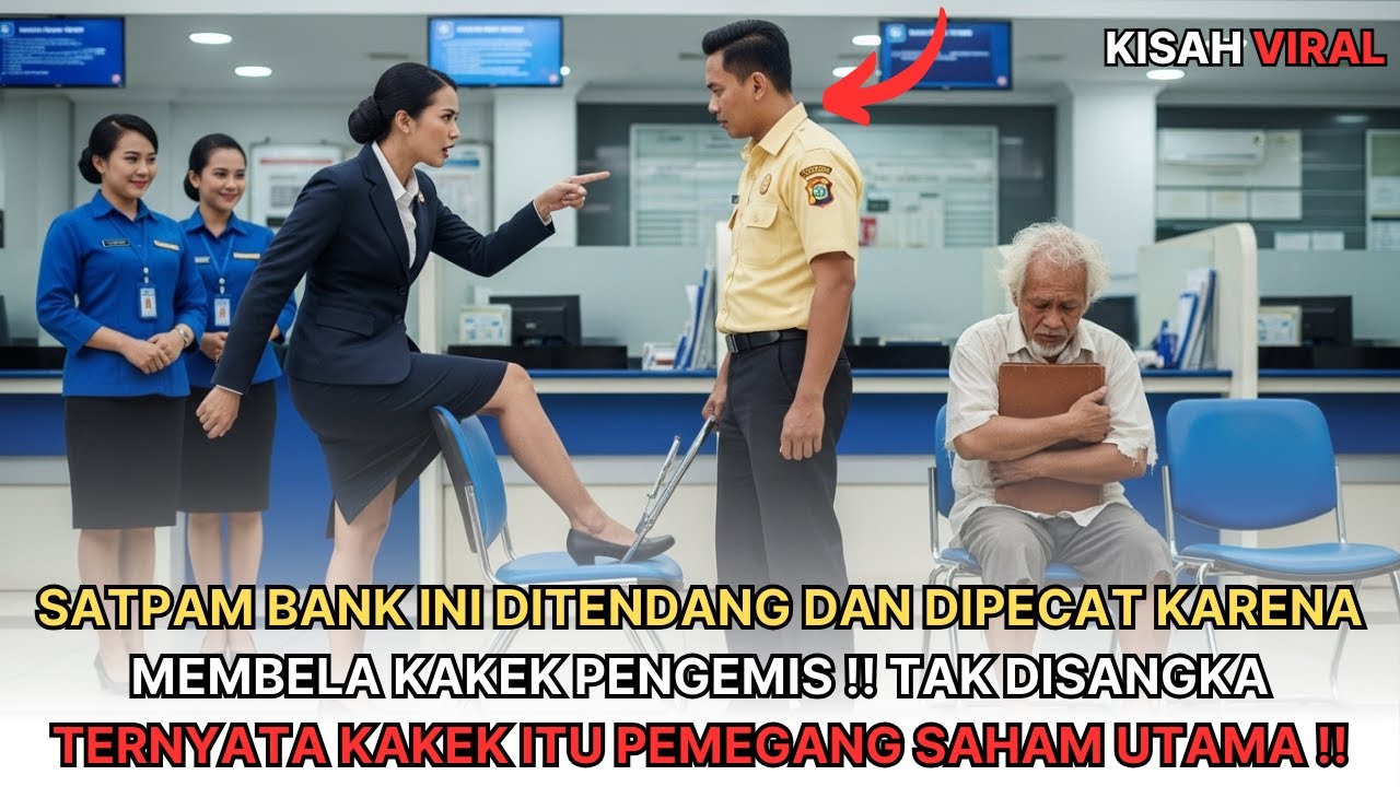 SATPAM BANK INI DITENDANG DAN DIPECAT KARENA MEMBELA KAKEK PENGEMIS, TERNYATA KAKEK ADALAH...