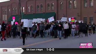 Protesters march through downtown Decatur