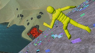 Euphoria vs Physics Ragdoll  – Insane Falling Simulation Experiment! On Molten Lava