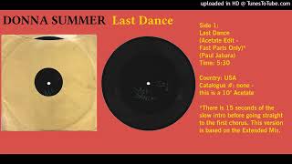 Donna Summer - Last Dance (Acetate Version - Only fast Parts)