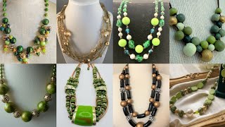 Luxury Bronze, Green & Gold Acrylic Bead😍 Necklace Designs | Bold Modern Statement Jewelry Profile