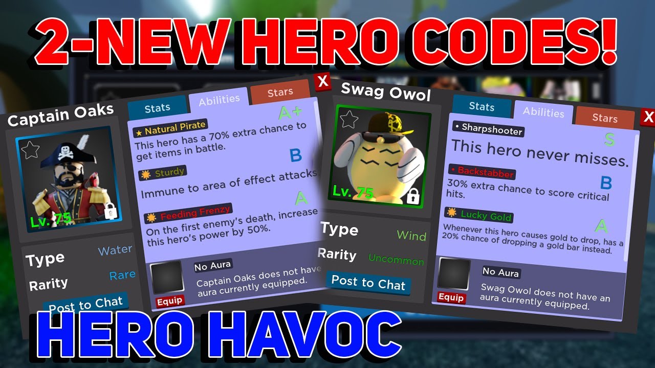 Codes 2020 2 Awesome Hero Codes In Hero Havoc Roblox Youtube - hero havoc roblox hack how to get free robux no human