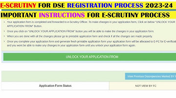 E-SCRUTINY FOR DSE ENGINEERING 2023-24 | IMPORTANT INSTRUCTIONS FOR E-SCRUTINY