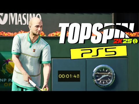 TopSpin 2K25: PS5 4K 30/60 FPS Gameplay | Andre Agassi vs Pete Sampras Full Match