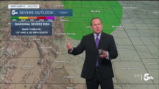 Strong to severe thunderstorms possible late this afternoon and evening