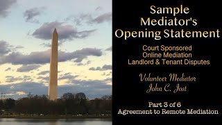 Part 3 - Example of a Mediator's Opening Statement