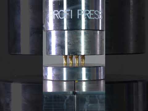 .308 rifle rounds vs. 300 ton hydraulic press 🫣😱 #hydraulicpress #explosion #viral