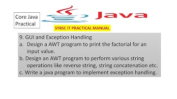 Core Java Practical 😎|Java Basics | GUI and Exception Handling |AWT program | string operations😇