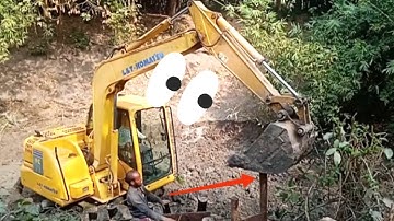 L&T komatsu pc71 new video Railway track and Making pond status video