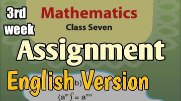 Assignment || Class→7 || Mathematics || English Version || 3rd Week ||