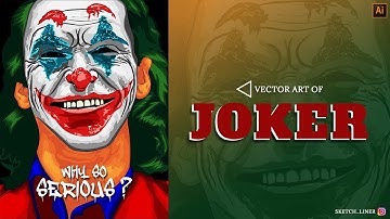 Adobe Illustrator : How to draw a Vector Art of Joker | Cartoon effect | Sketch Liner