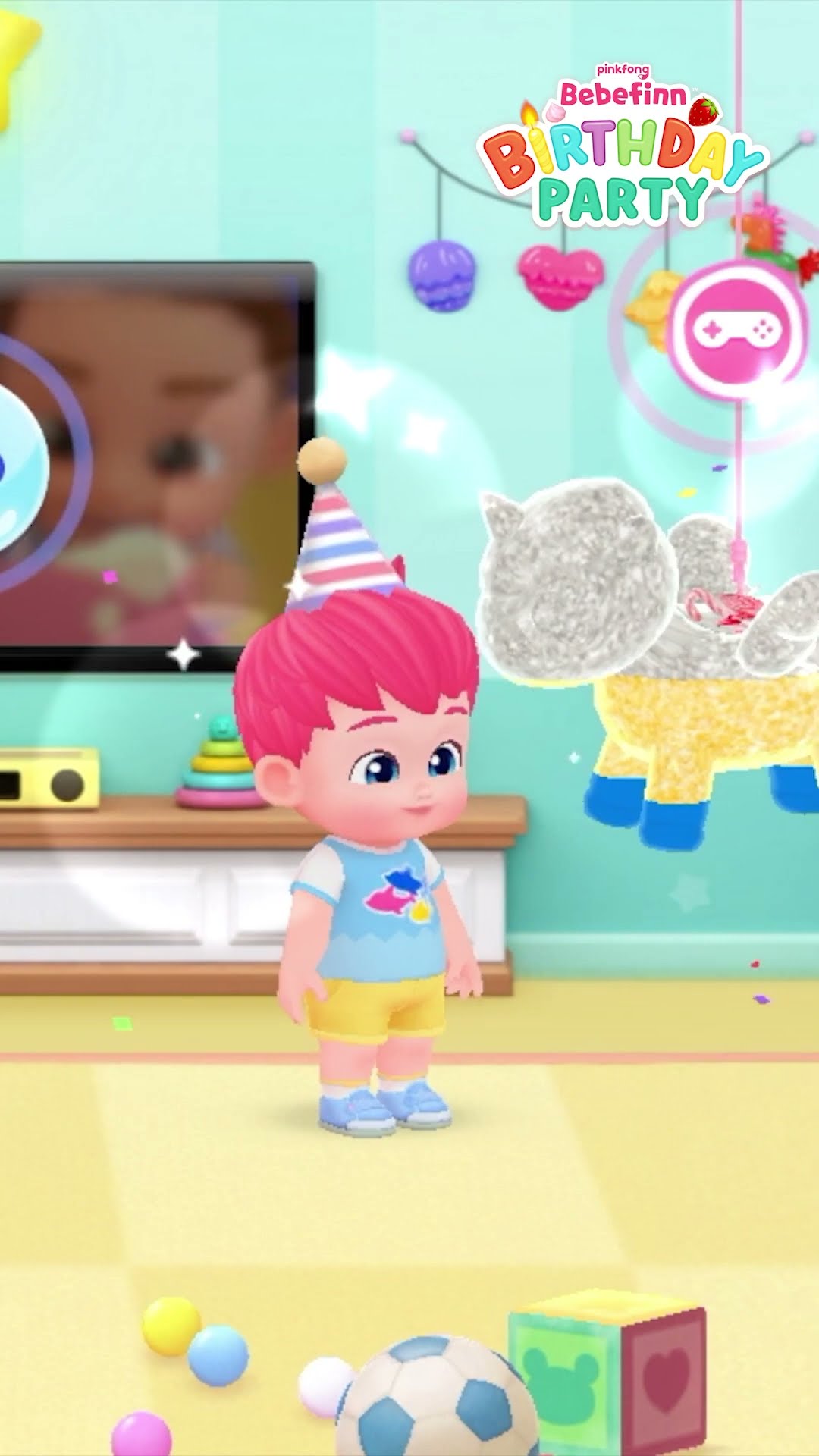 Bebefinn Birthday Party App: Balloons, Cake, Piñata Fun ?? #shorts #kidsgame