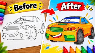 WOW! 😍 Car Coloring Transformation 🚗🎨 | Before & After Magic ✨