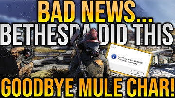 Fallout 76 MAJOR GAME BREAKING BUG! Bethesda DID This! Goodbye Accounts! Bad News...