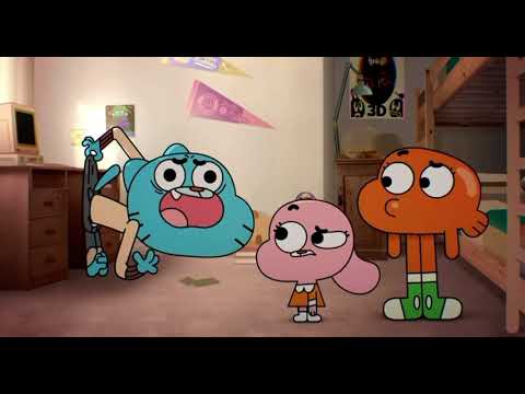 Gumball getting stuck on the park gate