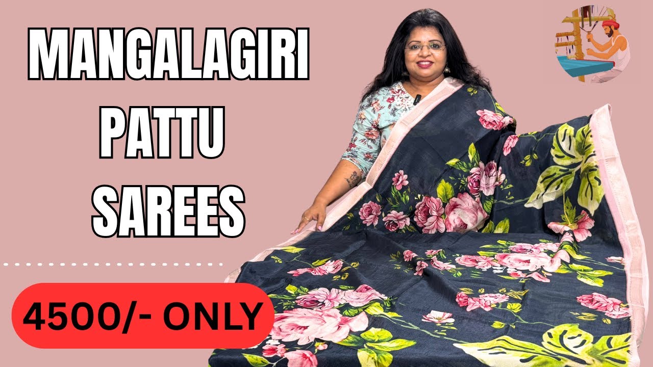 Up to 50% Off. Pure Mangalagiri Pattu Sarees | Applique • Digital Print • Chikankari | Budget Range.