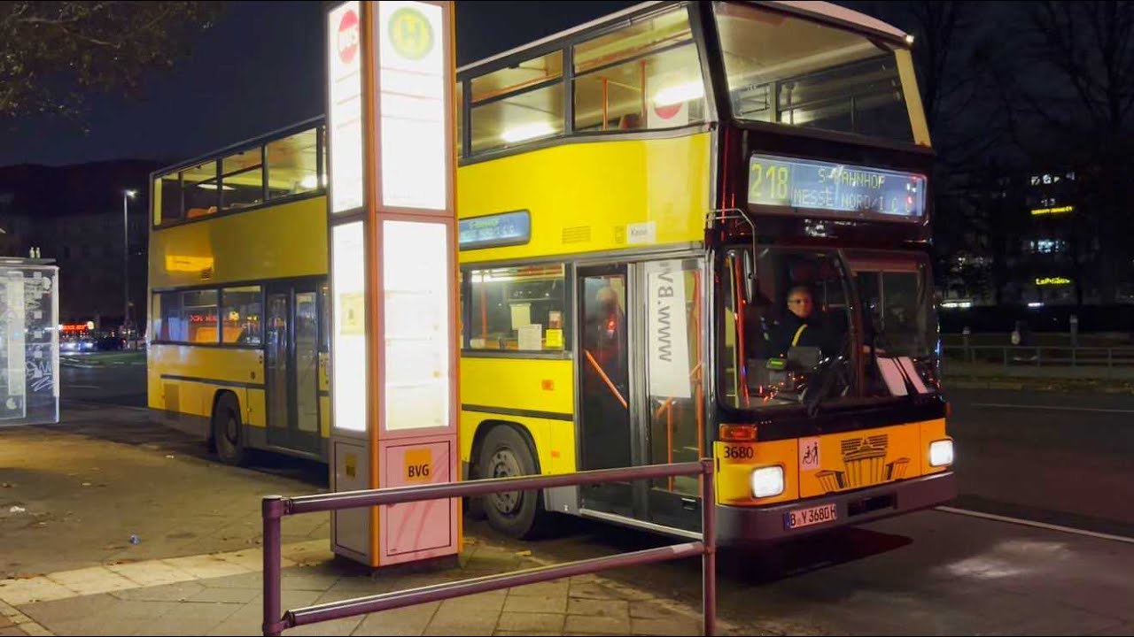 BVG Berlin (Traditionsbus) -- On Board MAN SD202 D88 #3680 (Line 218)(HD)
