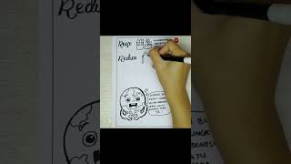 Cara Menggambar Poster Tema Peduli Lingkungan Melindungi Bumi Reuse Reduce Recycle (Ep 632) #shorts