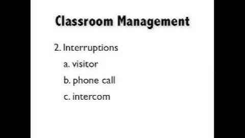 Classroom Management & Discipline Part 1