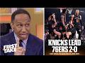 FIRST TAKE | Stephen A. reacts to Jalen Brunson gets 26 lead Knicks beat 76ers to lead series 2-0