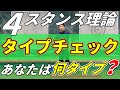 【4スタンス理論 タイプ診断 タイプチェック方法】 セルフでできます。A1(左2軸) A2(左1軸) B1(右1軸) B2(右2軸)