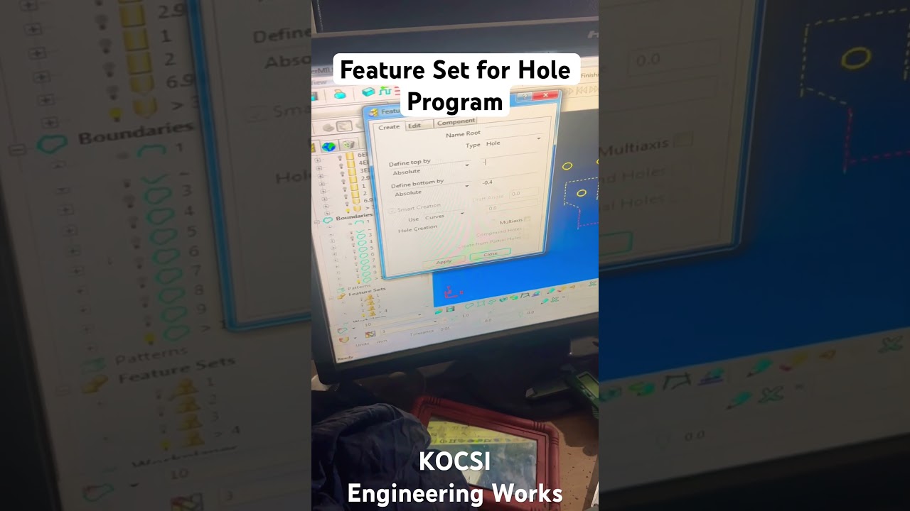 Feature Set for Hole Program in Delcam Powermill 8 