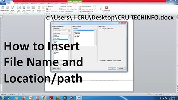 How to Insert File Name and File Location/path in MS Word