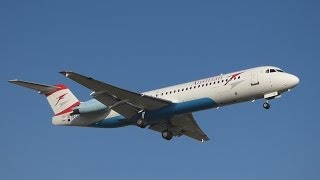 [FullHD] Austrian Fokker F100 landing at Geneva/GVA/LSGG