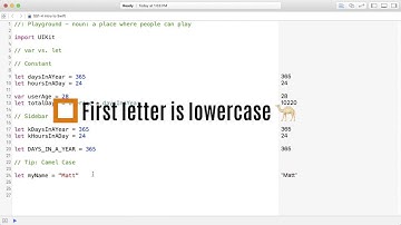 Intro to Swift, Lesson 8.1 - Intro to CamelCase